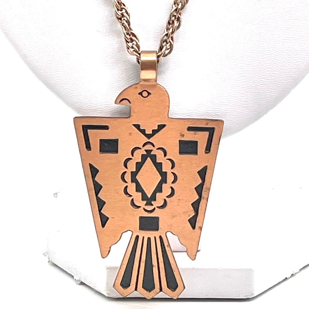 Southwestern Estate Copper Falcon Necklace